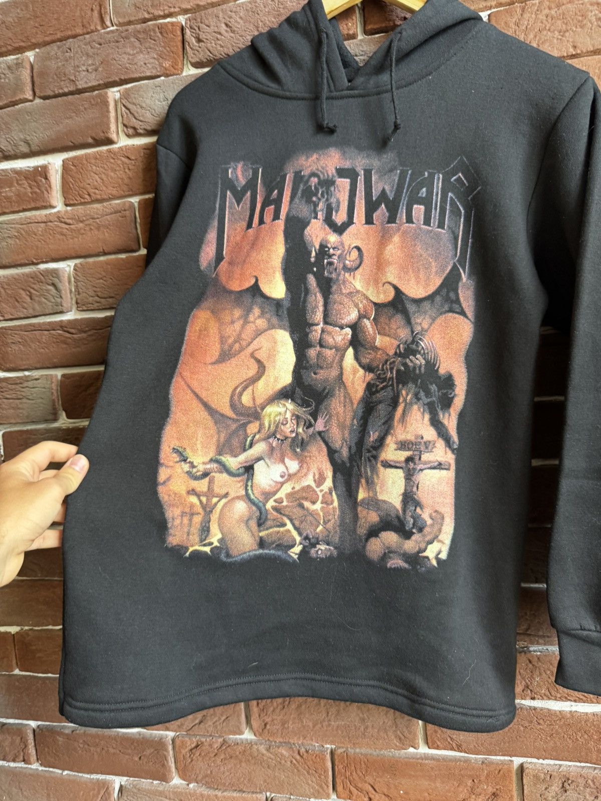 Band Tees Vintage 90s Manowar Rare Print Hoodie Heavy Metal Band Size US S / EU 44-46 / 1 - 3 Thumbnail