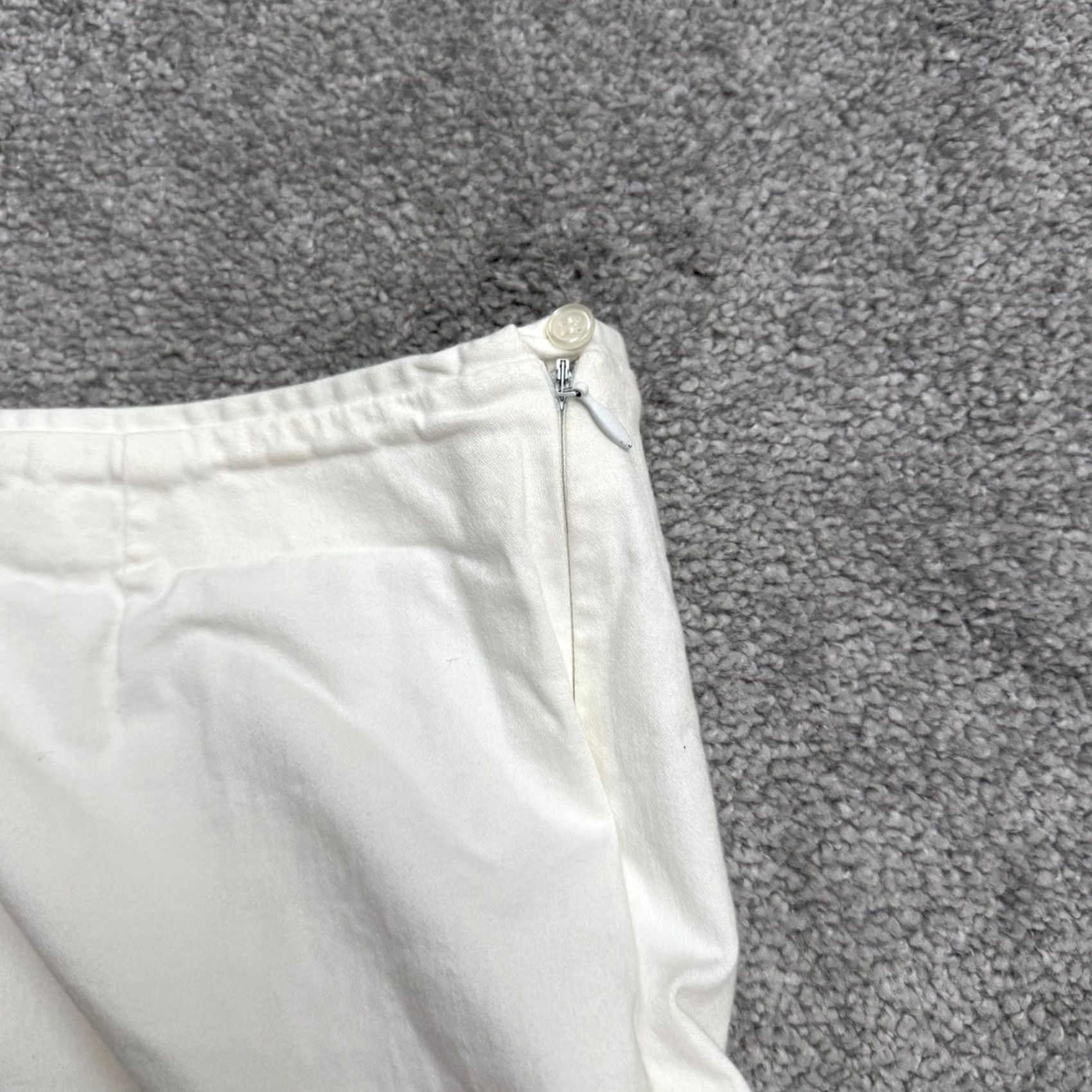Vintage Trucco White Cotton Straight Cropped Ankle Pants Womens 12/44 High Rise Casual Slim Fit Size 34" / US 12 / IT 48 - 5 Thumbnail
