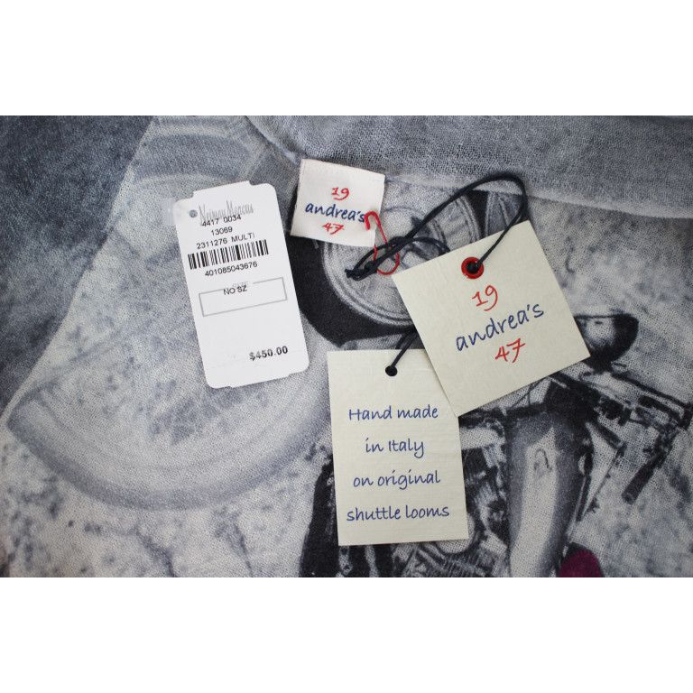 Other 19 Andreas 47 Cashmere Scarf Motorcycle-Print Multi Size ONE SIZE - 2 Thumbnail