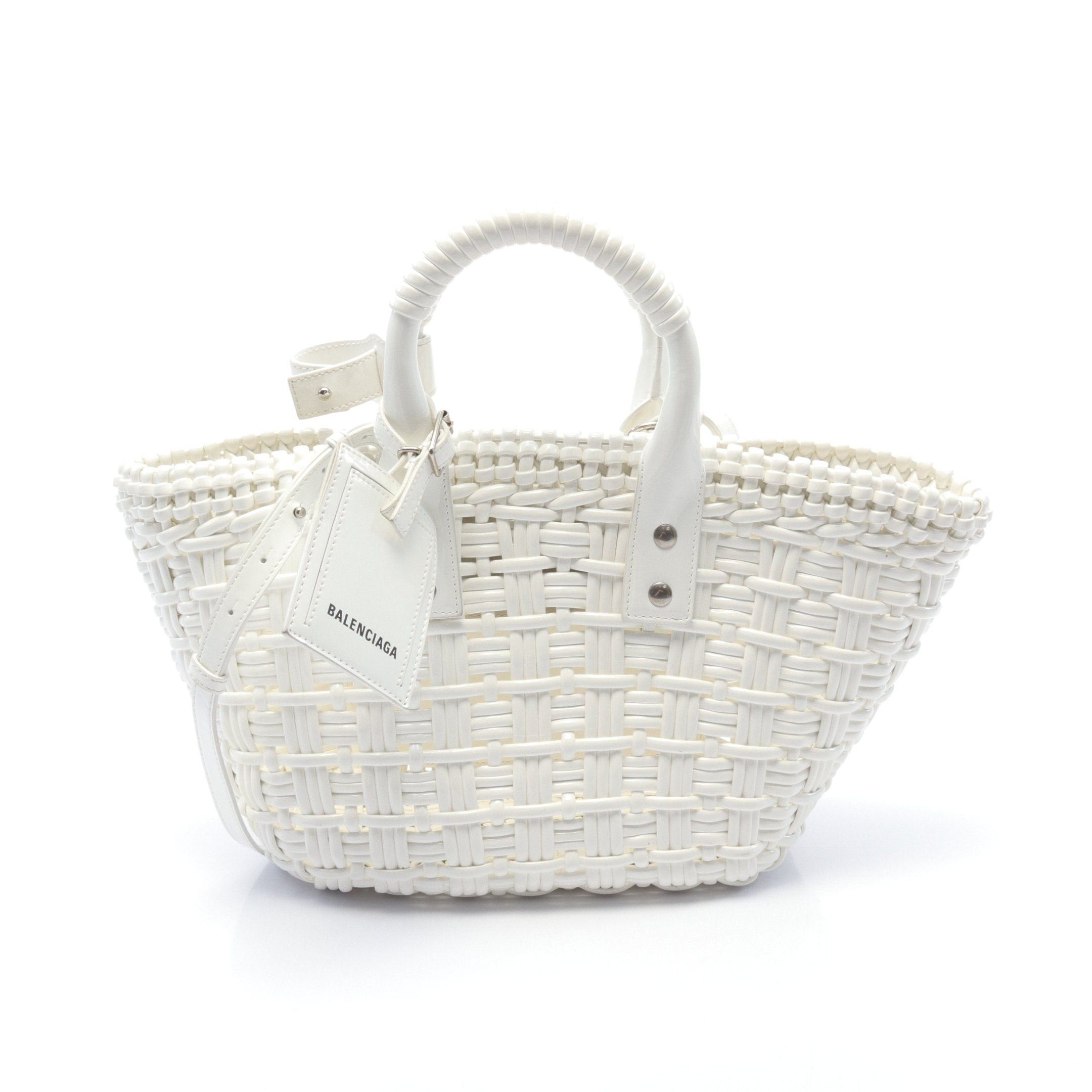 image of Balenciaga Bistro Xs Bistro Basket Bag Handbag Tote Bag Enamel White 2Way, Women's