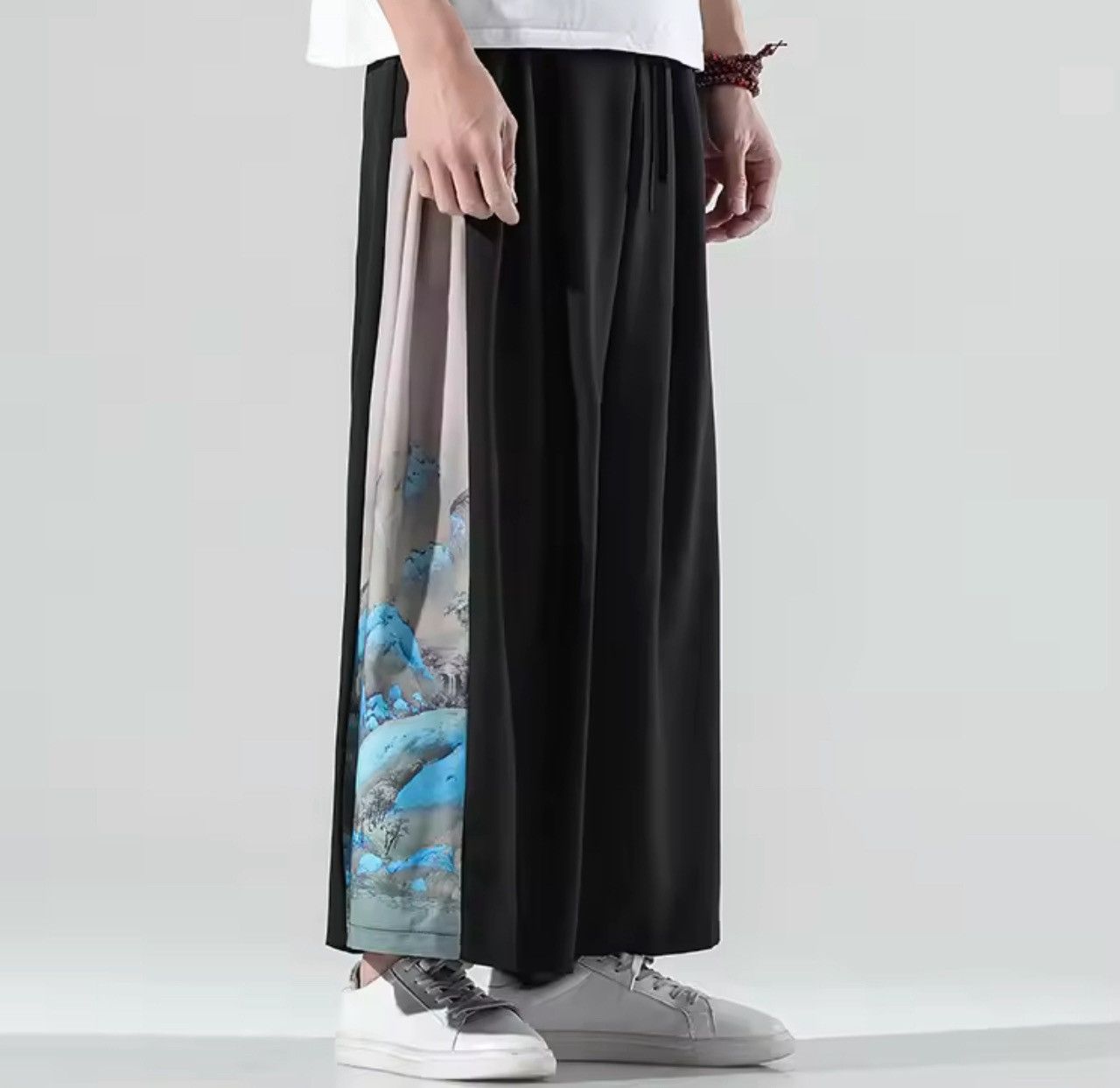 Japanese Brand Artistic Flowing Pants - Pleated Front, Vibrant Print Size US 32 / EU 48 - 3 Thumbnail