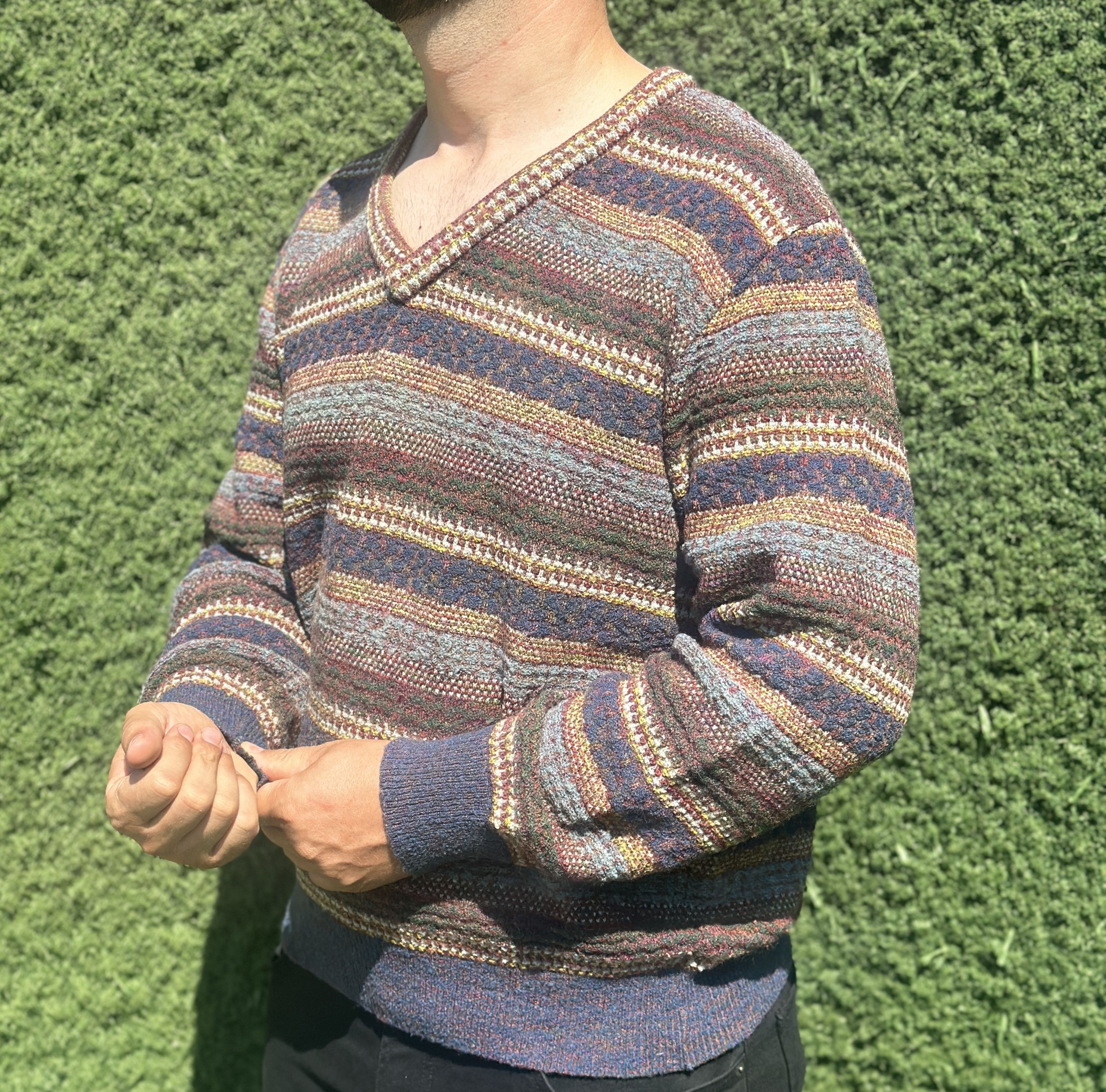 Missoni Missoni Sport 3D Knit Striped Pullover Cosby Sweater Size L Size US L / EU 52-54 / 3 - 16 Thumbnail