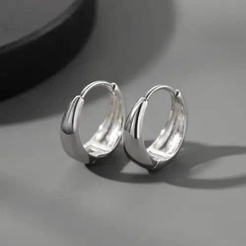Other 925 Silver Plated Small Hoop Earrings for Men Women Size ONE SIZE - 2 Thumbnail