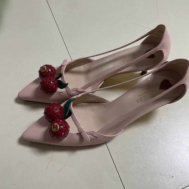 Gucci Gucci Cherry Decorated High Heels 0079 Size US 8 / IT 38 - 1 Thumbnail