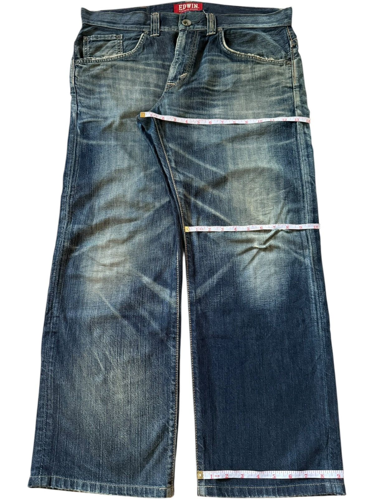 Edwin Exclusive Vintage Edwin XV Mud Wash Distress Baggy Jeans Size US 39 - 8 Thumbnail