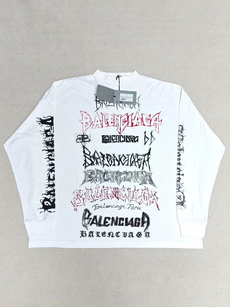 BALENCIAGA メタル ロンT BALENCIAGA】メタル オーバーサイズ ロングスリーブ Tシャツ