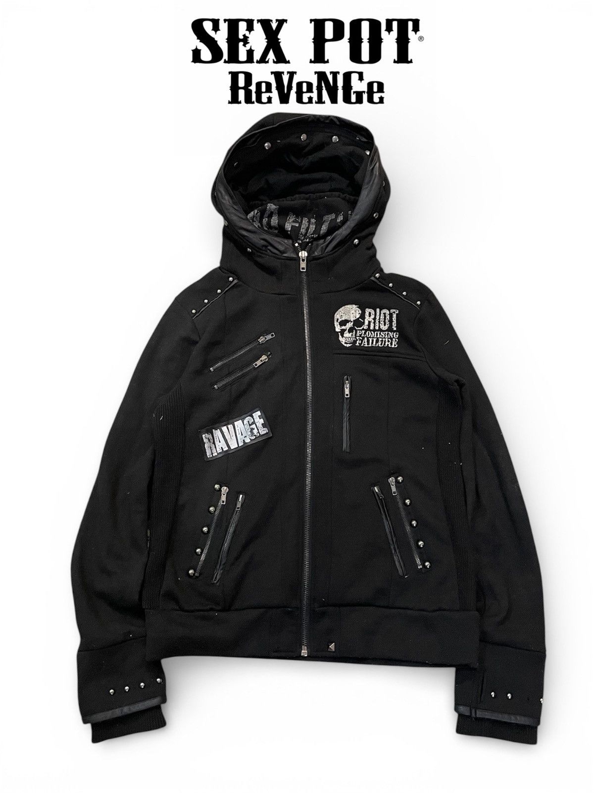 14th Addiction SexPot Revenge Hoodie Studded With Mask Punk Styled Size US L / EU 52-54 / 3 - 1 Thumbnail