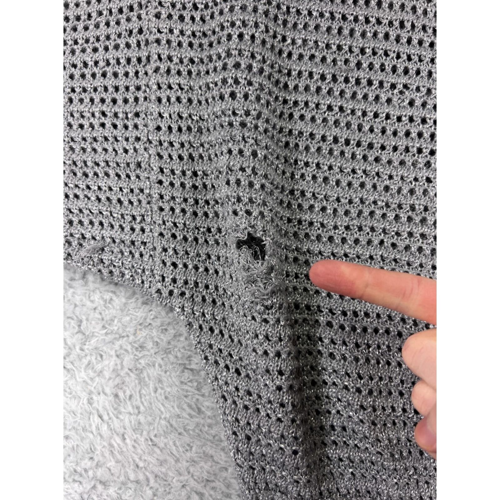 Vintage INC International Concepts Sweater Women's Large Gray Chunky Knit Pullover Viscose Blend Long Sleeve Casual Workwear Menswear Size L / US 10 / IT 46 - 3 Thumbnail