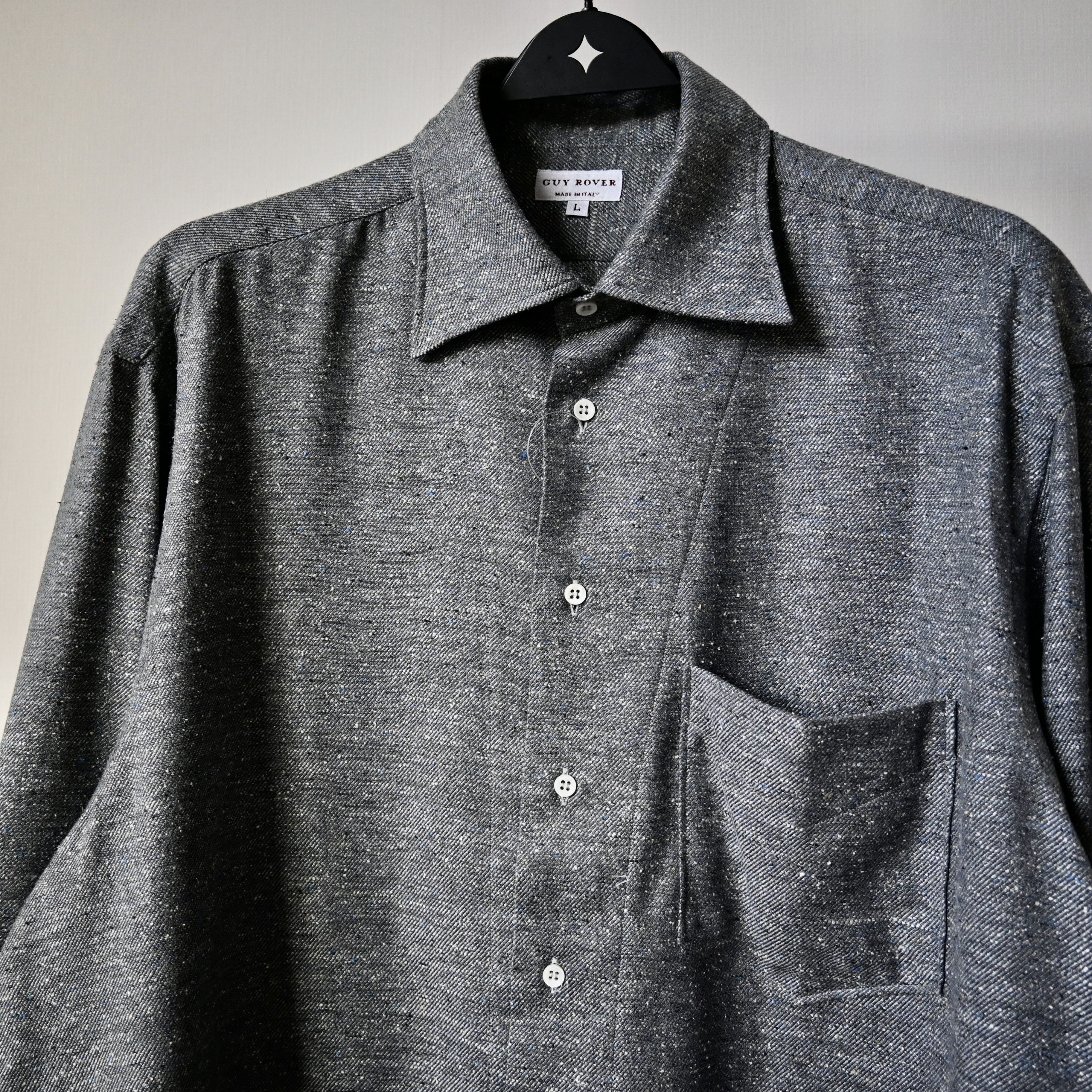 Guy Rover 1990s GUY ROVER nepped fabric square hem shirt made in Italy Size US L / EU 52-54 / 3 - 6 Thumbnail