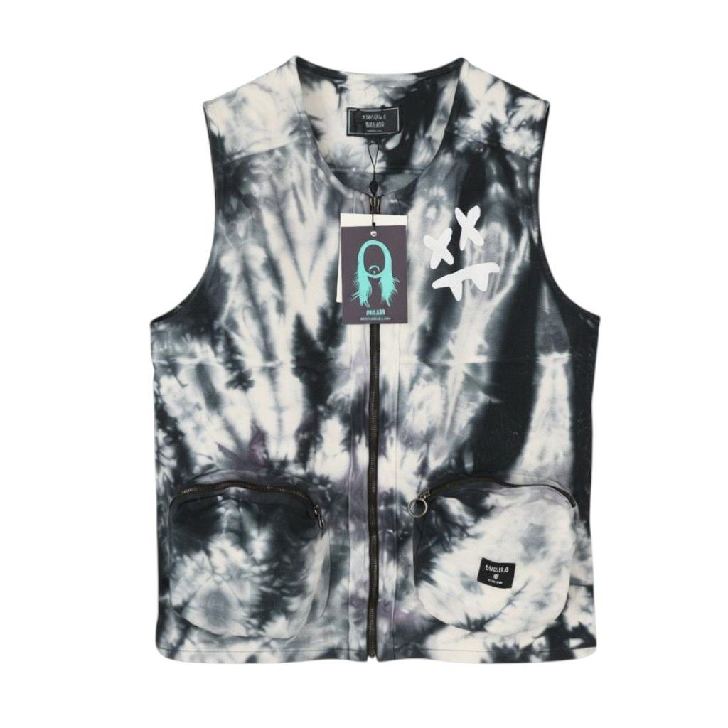 Other AOKI UTILITY XS Tie Dye Black White Patch Vest 88026 Size US XS / EU 42 / 0 - 1 Thumbnail