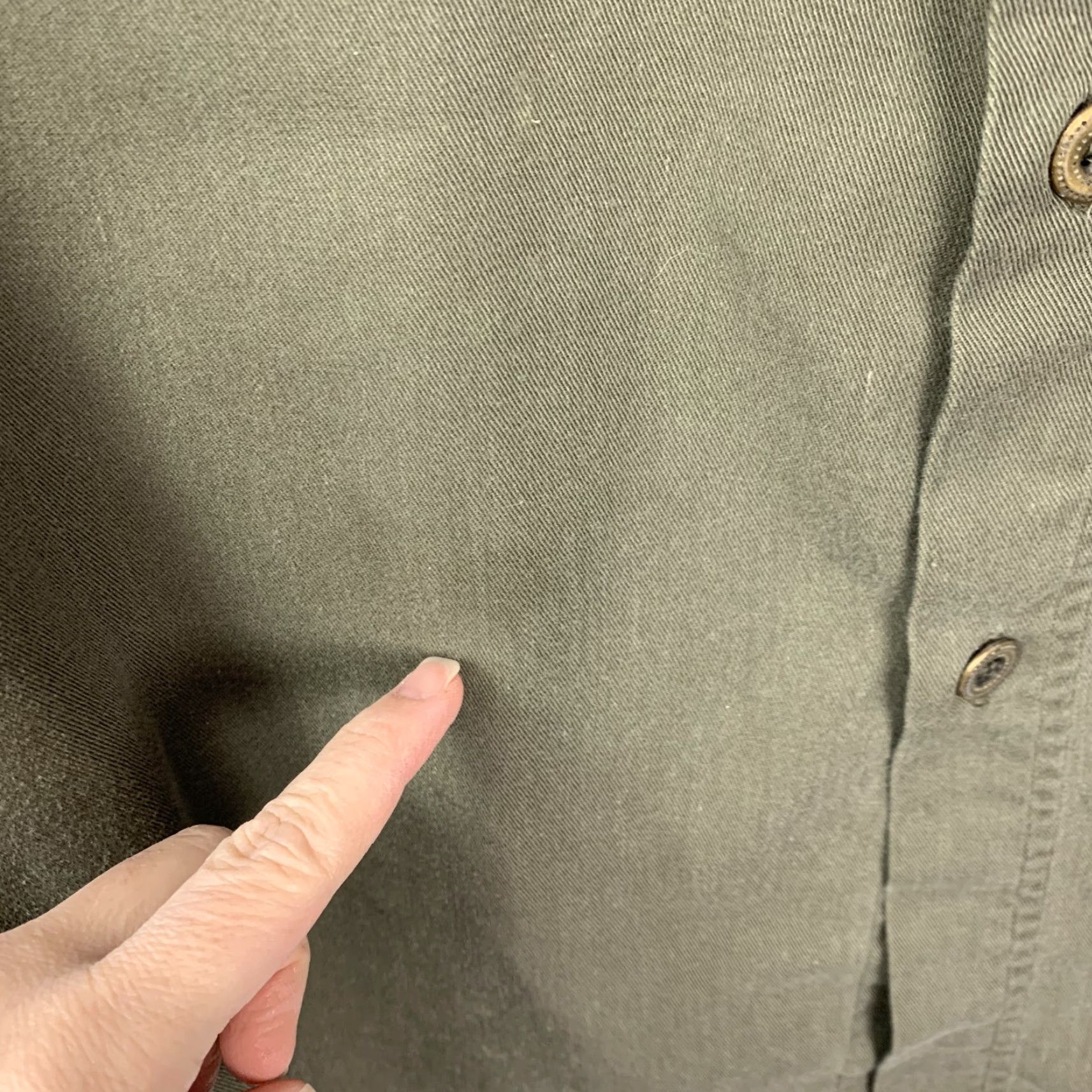 Faded Glory VINTAGE Faded Glory Mens Shirt Army Military Olive Green Long Sleeve Button-Up 90s Large XL? Size US L / EU 52-54 / 3 - 3 Thumbnail