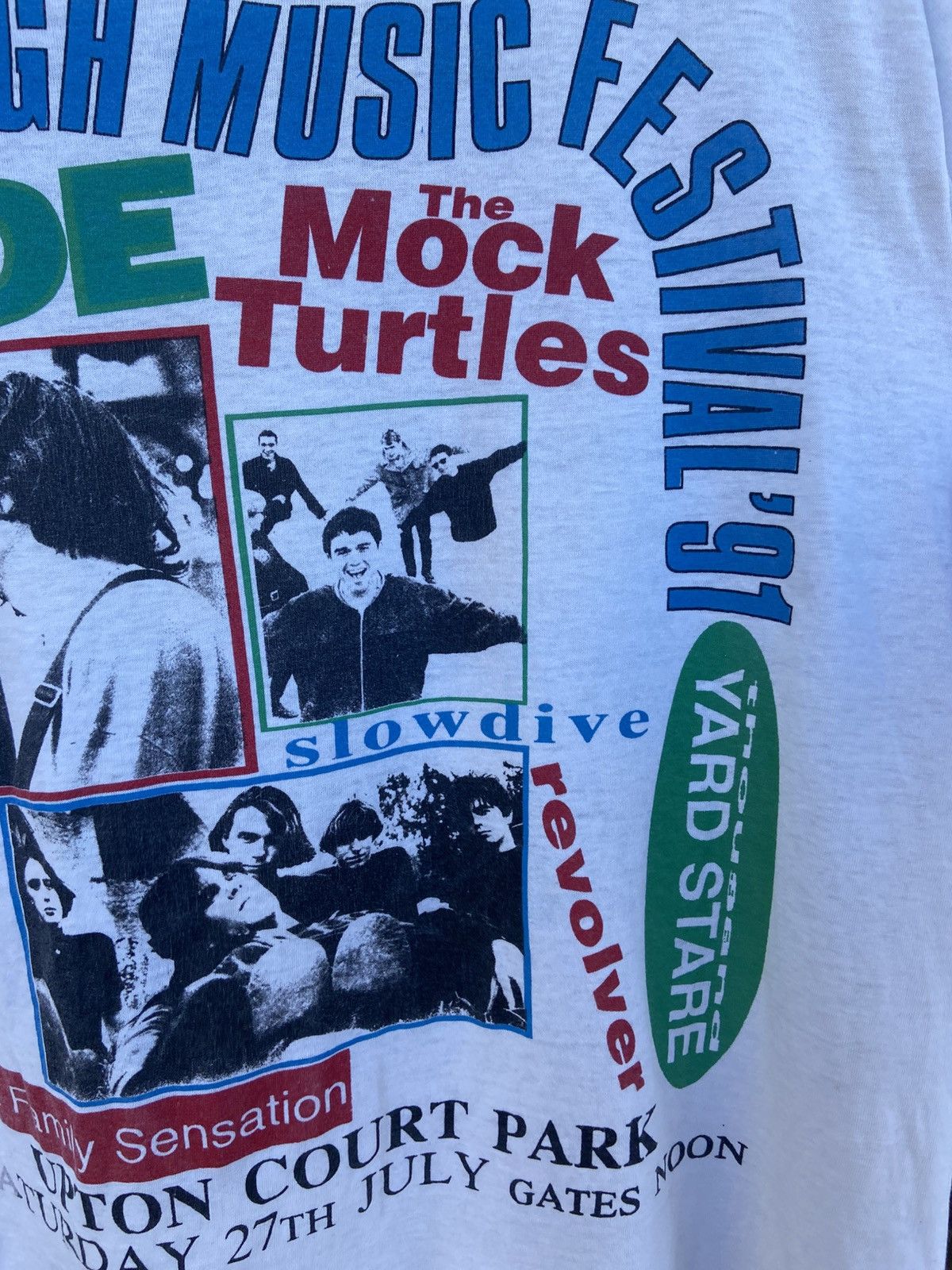 Band Tees × Vintage Vintage 1991 Ride & Slowdive Slough Festival Tour Tshirt Size US M / EU 48-50 / 2 - 3 Thumbnail