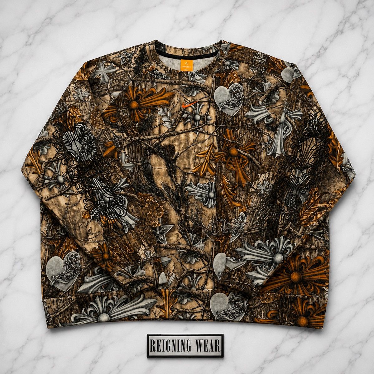 Chrome Hearts × Drake Chrome Hearts Nocta Drake Camo Horseshoe Crewneck Size US XXL / EU 58 / 5 - 1 Thumbnail