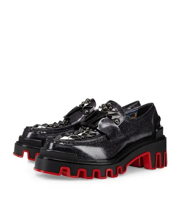 Christian Louboutin oc11z0325 The Amazing Loubi Flat Patent Cosmos in Black Size US 8.5 / EU 41-42 - 2 Thumbnail