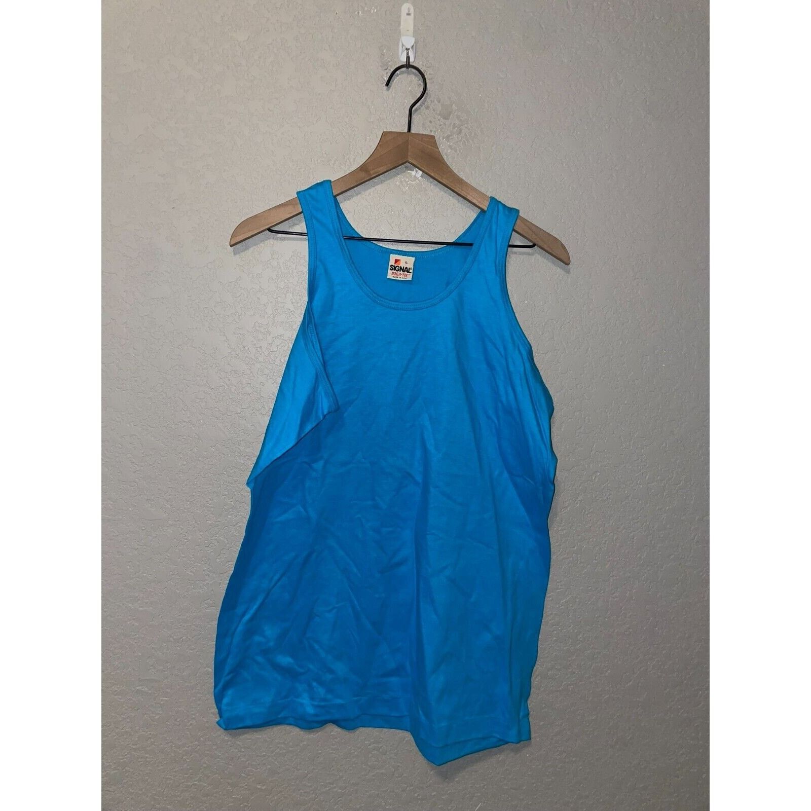 Signal Sport Vintage Blue Blank Tank Sleeveless Shirt Tee Top VTG 90s L Size US L / EU 52-54 / 3 - 1 Thumbnail