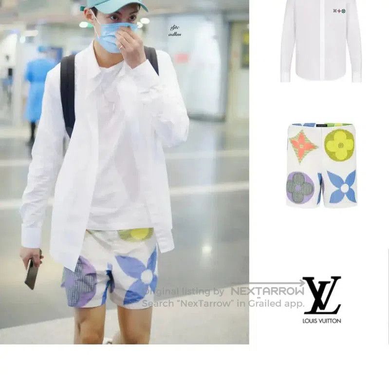 Louis Vuitton Louis Vuitton Blue Nylon Logo Men's Shorts . Size US 26 / EU 42 - 7 Thumbnail