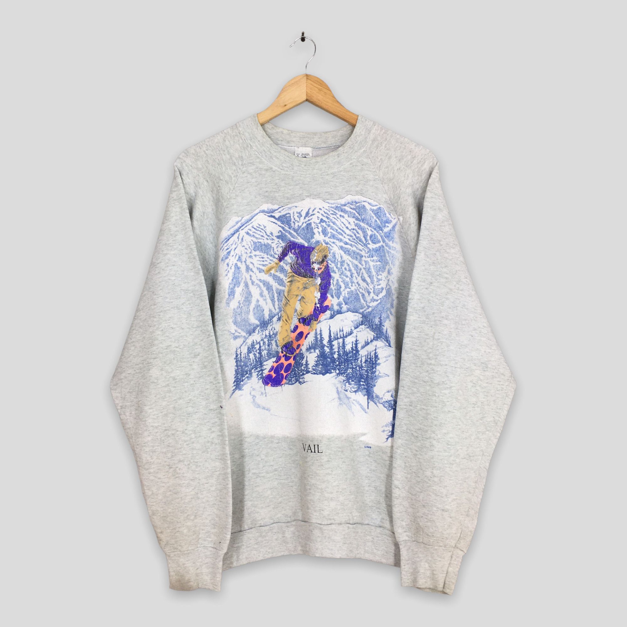 image of America x Ski Y2K Vail Mountain Colorado Vail Ski Sweatshirts Xlarge in Grey, Men's