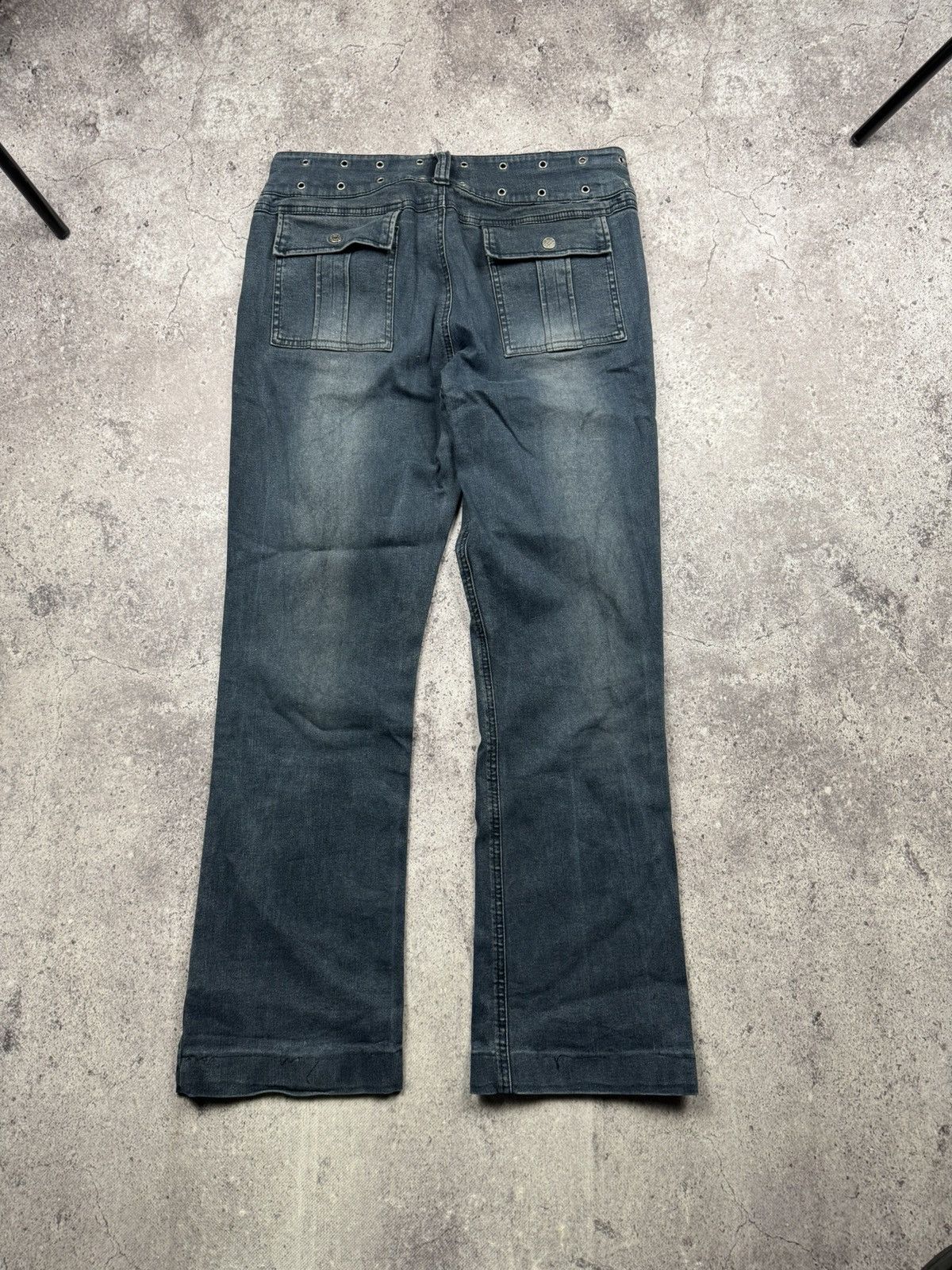 Japanese Brand CRAZY If Six Was Nine Style Y2K Flared Waisted Jeans Archive Size 30" / US 8 / IT 44 - 6 Thumbnail
