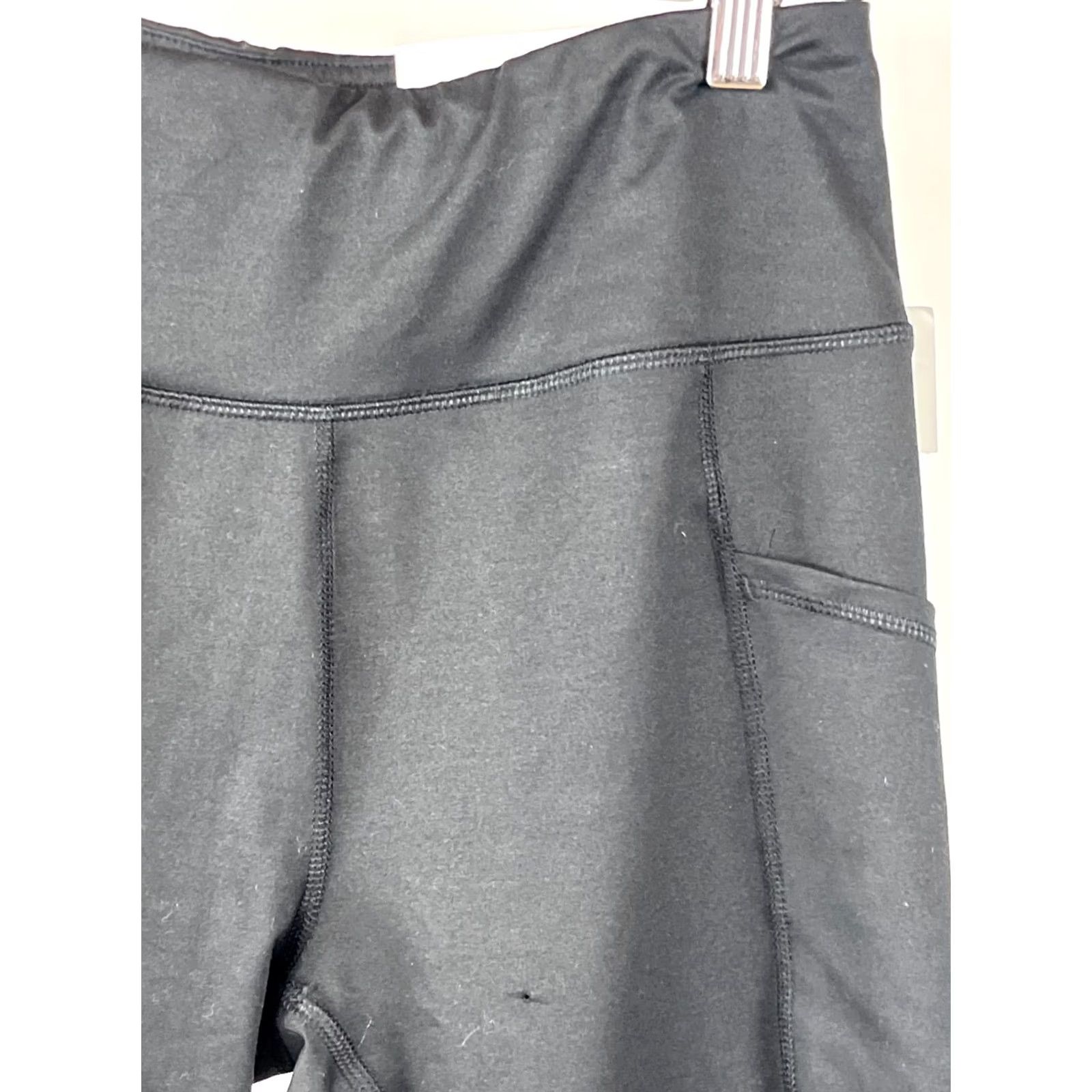 Vintage Maurices Womens M Luxe Pocket 10" Bike Shorts Black Ultra High Rise Activewear Shorts Bike Mens Size 32" / US 10 / IT 46 - 2 Thumbnail