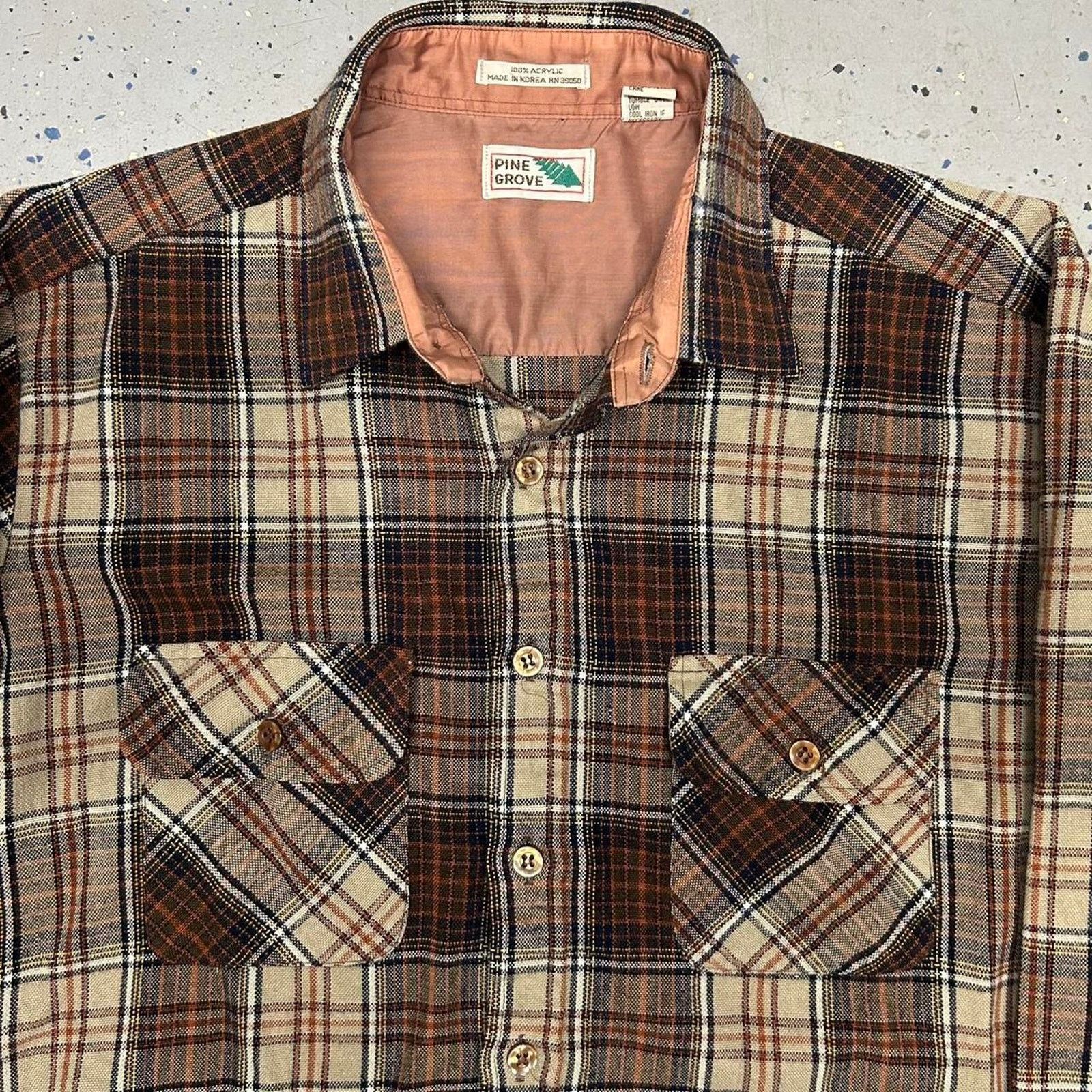 Other VTG Brown and cream plaid button-up shirt Size US L / EU 52-54 / 3 - 2 Thumbnail