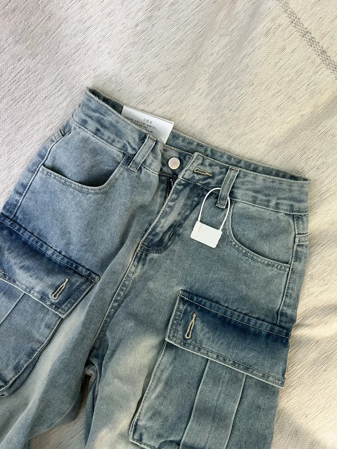 Japanese Brand × Jean Trendy Multi Pocket Washed Denim Pants Size US 27 - 3 Thumbnail