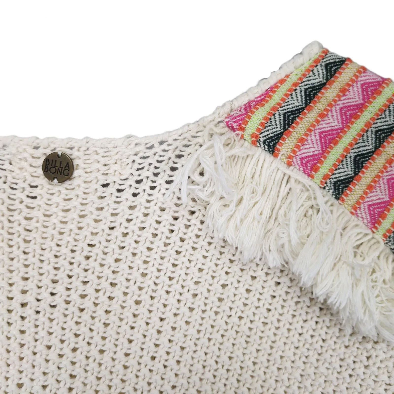 Billabong Billabong Sandy Kisses Women's M Fringe Open Knit Sweater Size M / US 6-8 / IT 42-44 - 6 Thumbnail
