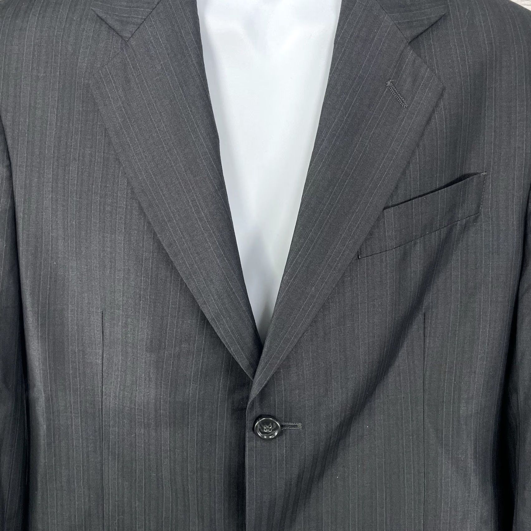 Vintage VINTAGE Turtle Black Stripe Italian Fit Blazer Sport Coat 2 Button Notch Vented Jacket Size 40R Mens Classic Blazer Size 40R - 6 Thumbnail