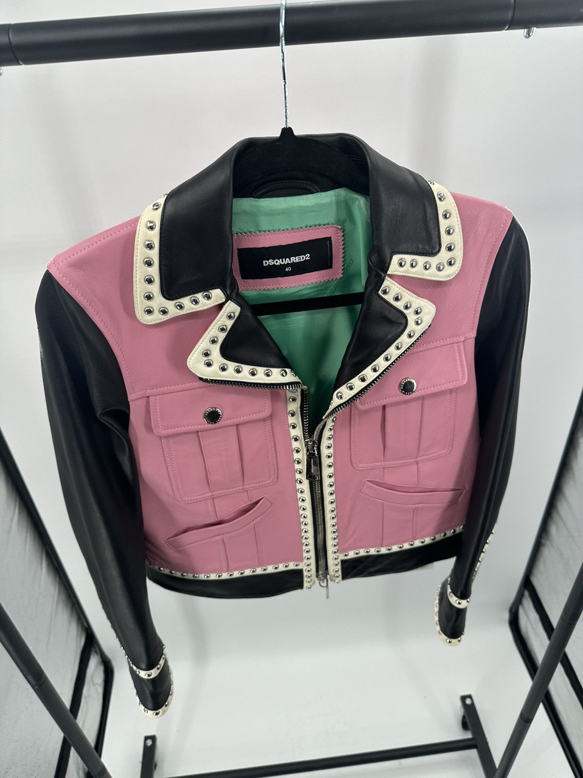 Dsquared2 Dsquared2 Leather Studded Biker Jacket Size S / US 4 / IT 40 - 5 Thumbnail