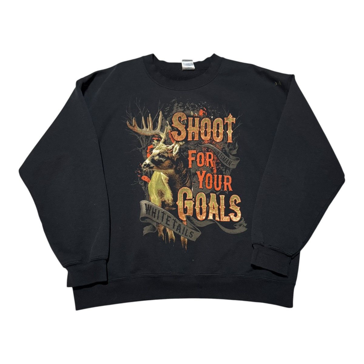Gildan Shoot for Your Goals Whitetail Buck Sweatshirt Men's L Size US L / EU 52-54 / 3 - 1 Thumbnail