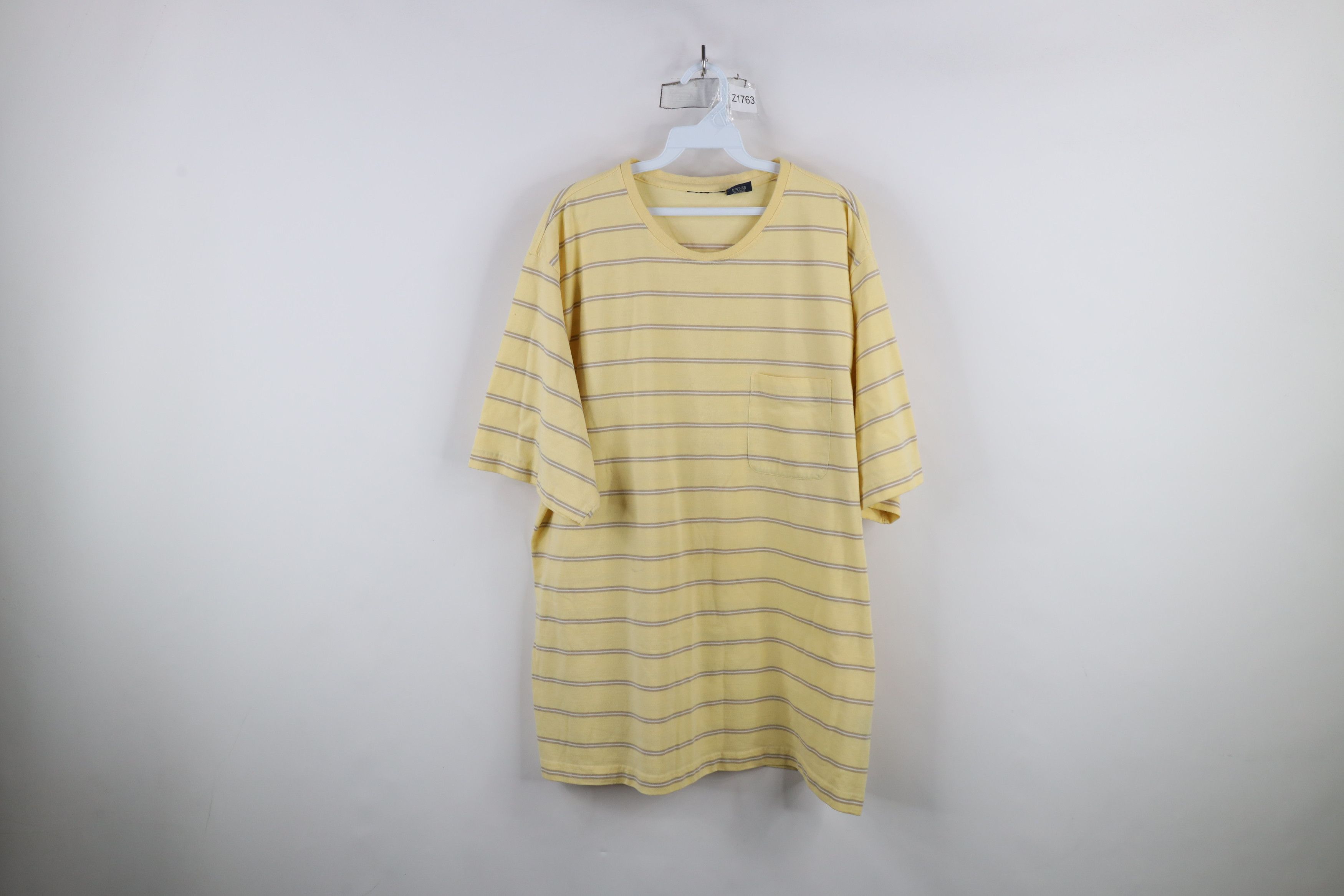 Vintage Vintage 90s Streetwear Striped Short Sleeve Pocket T-Shirt Size US XL / EU 56 / 4 - 1 Thumbnail