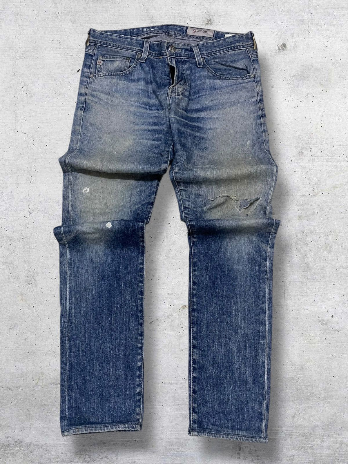 Japanese Brand VINTAGE ADRIANO GOLDSCMED RIPPED DIRTY GRUNGE SKINNY DENIM Size US 31 - 1 Thumbnail