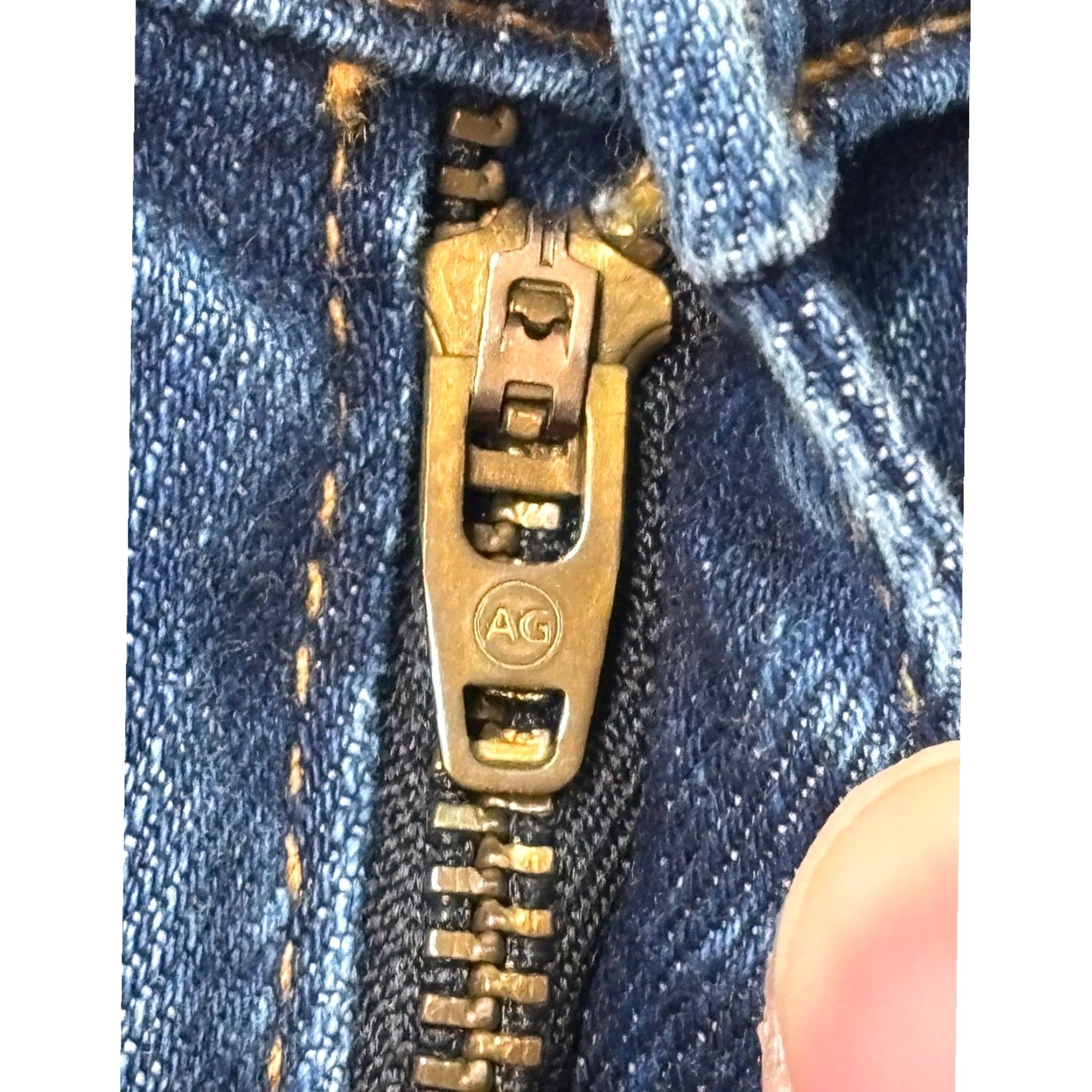 Vintage AG Adriano Goldschmied Stilt Jeans Blue Wash 29R L29 Made USA Slim Straight 5-Pocket Cotton Blend Stretch Womens Denim Size 24" / US 00 / IT 34 - 3 Thumbnail