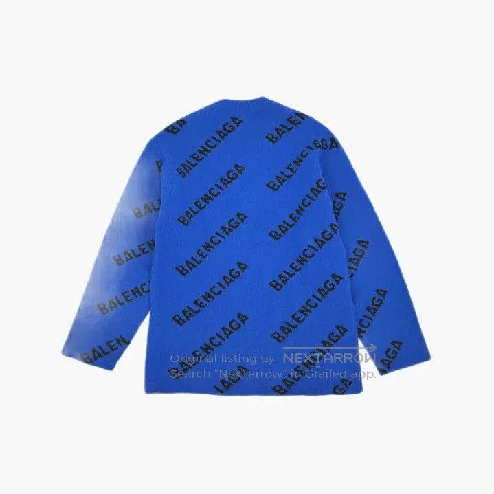 Balenciaga Balenciaga Blue Logo Knit Pullover Sweater. Size US XS / EU 42 / 0 - 3 Thumbnail