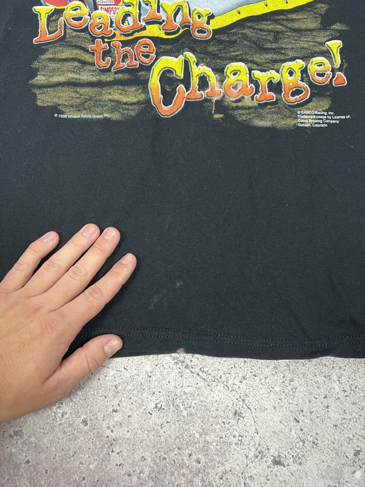 Fruit Of The Loom Vintage 1998 NASCAR Sterling Marlin T-shirt 90s Tee Size US XL / EU 56 / 4 - 11 Thumbnail