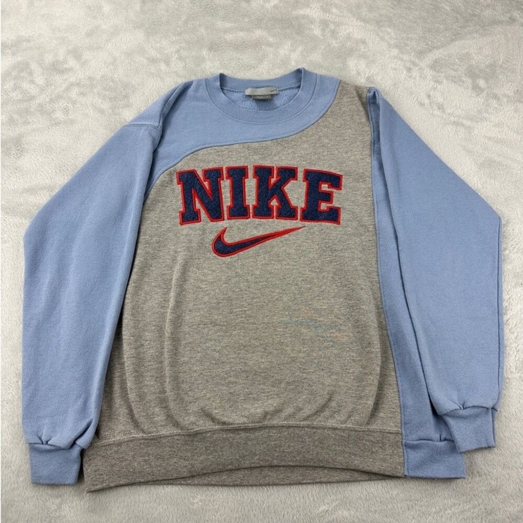Nike Nike Rework Men's Sz Medium Blue and Grey Sweatshirt Retro Size US M / EU 48-50 / 2 - 7 Thumbnail