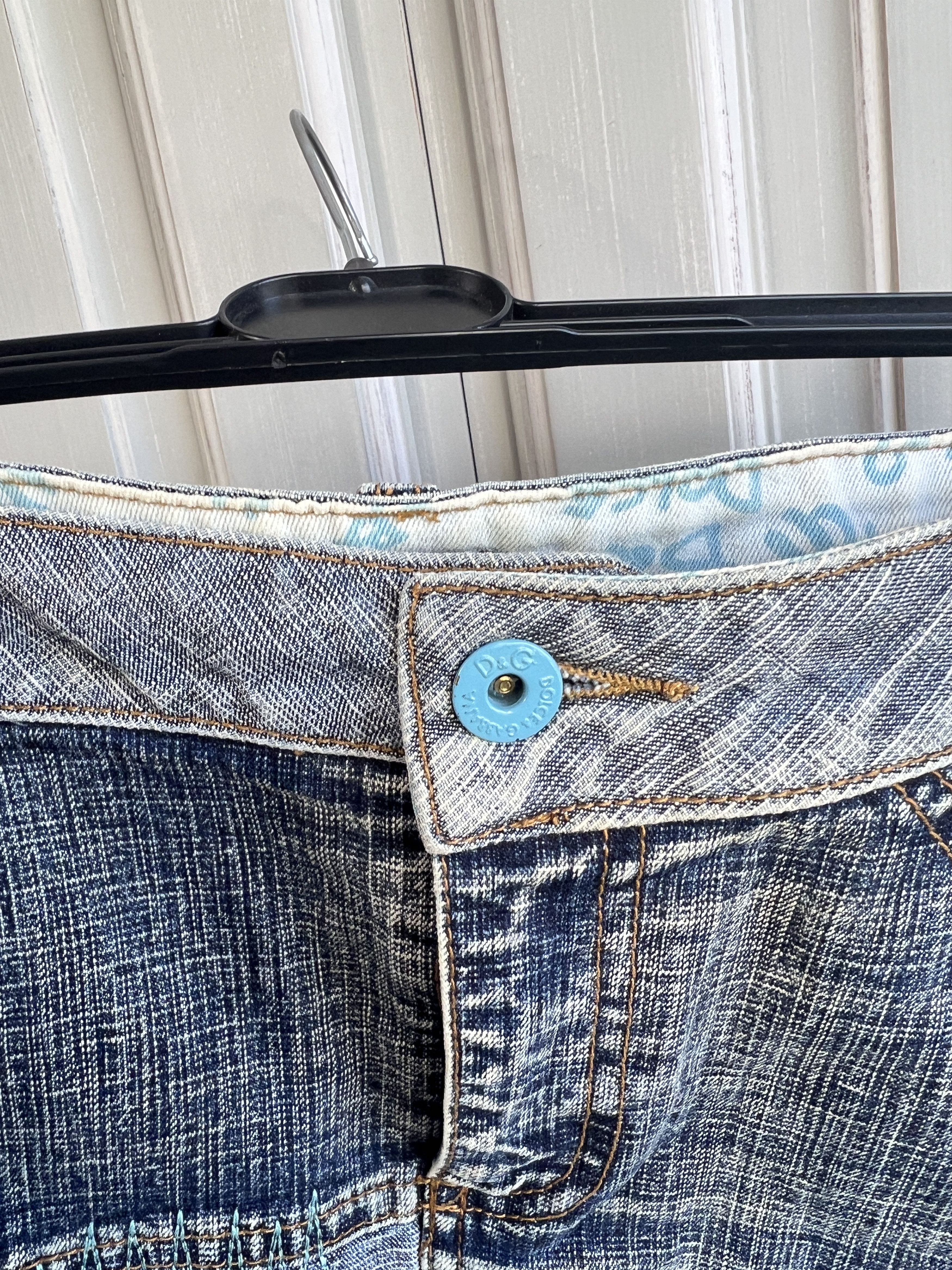 Dolce & Gabbana RARE DOLCE GABBANA LOGO DENIM DISTRESSED Y2K SKIRT Size 32" / US 10 / IT 46 - 11 Thumbnail