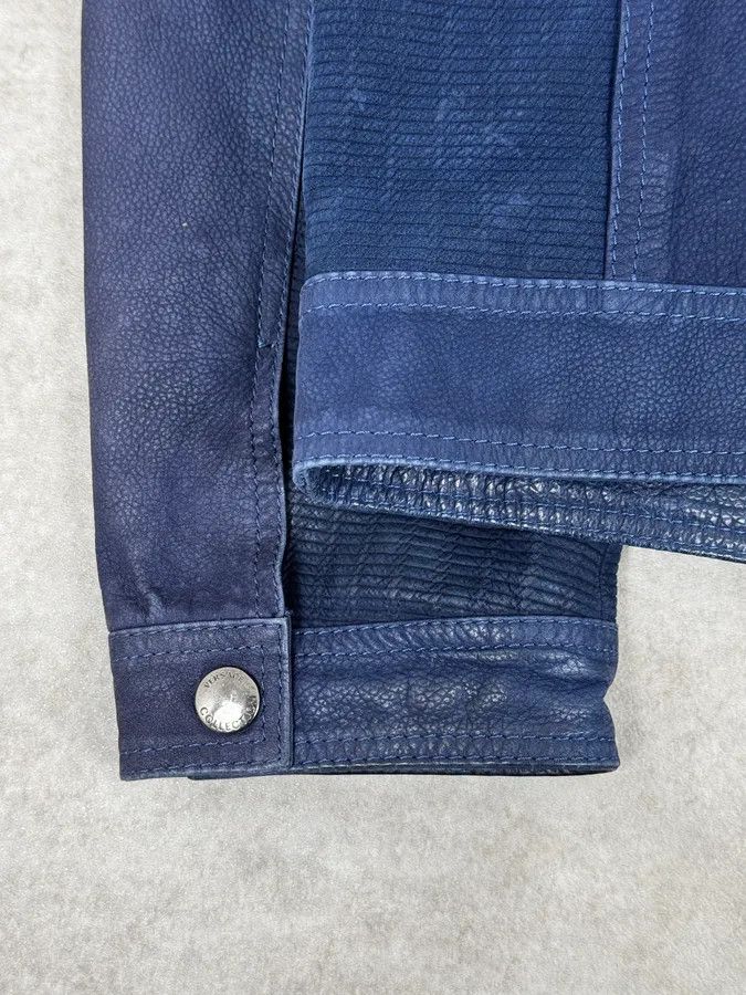 Versace 2000s Versace Navy Biker Leather Jacket Size US M / EU 48-50 / 2 - 10 Thumbnail