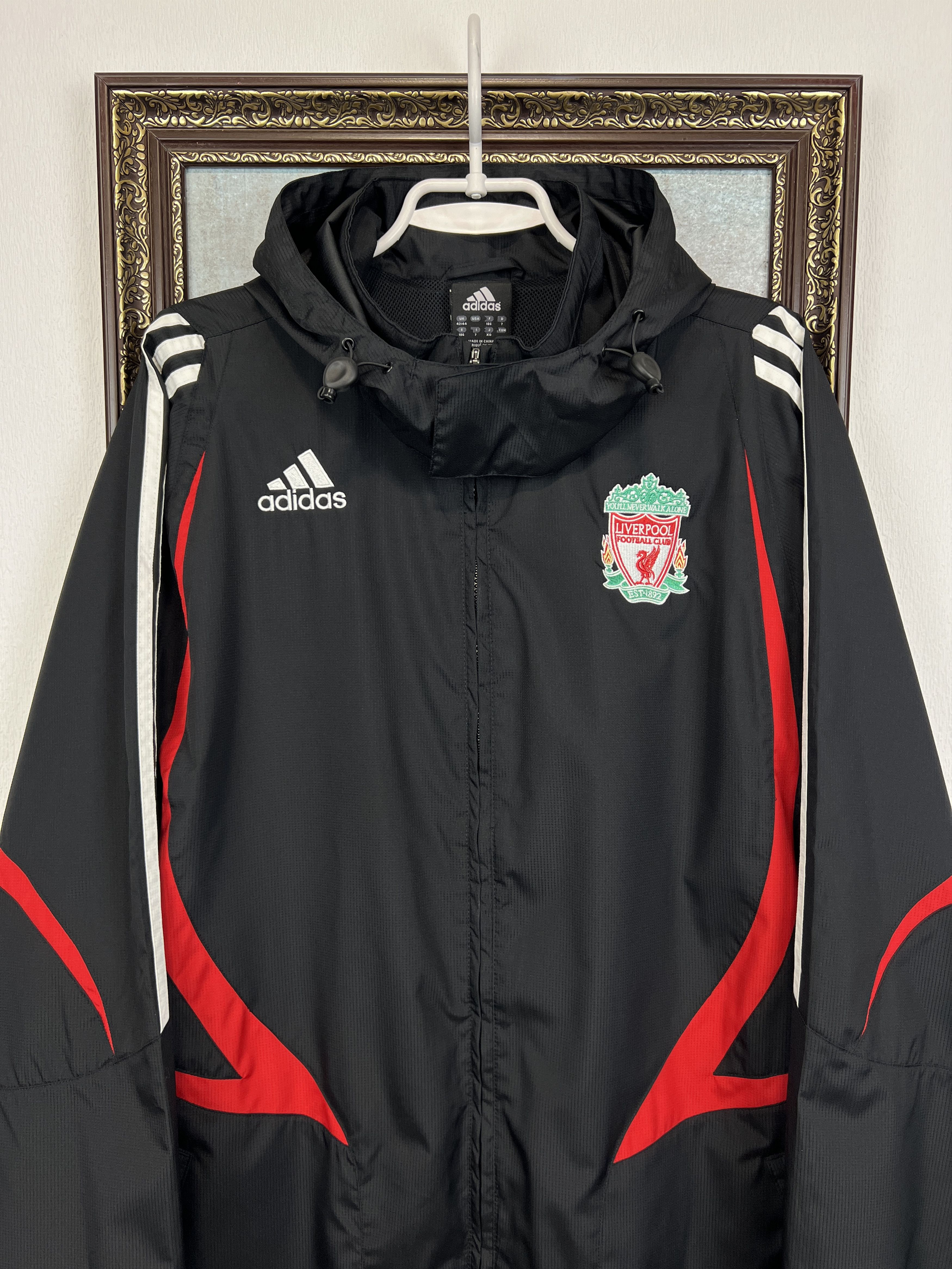 Adidas Liverpool Football Jacket Soccer Track Top Hooded Rare Size US L / EU 52-54 / 3 - 2 Thumbnail