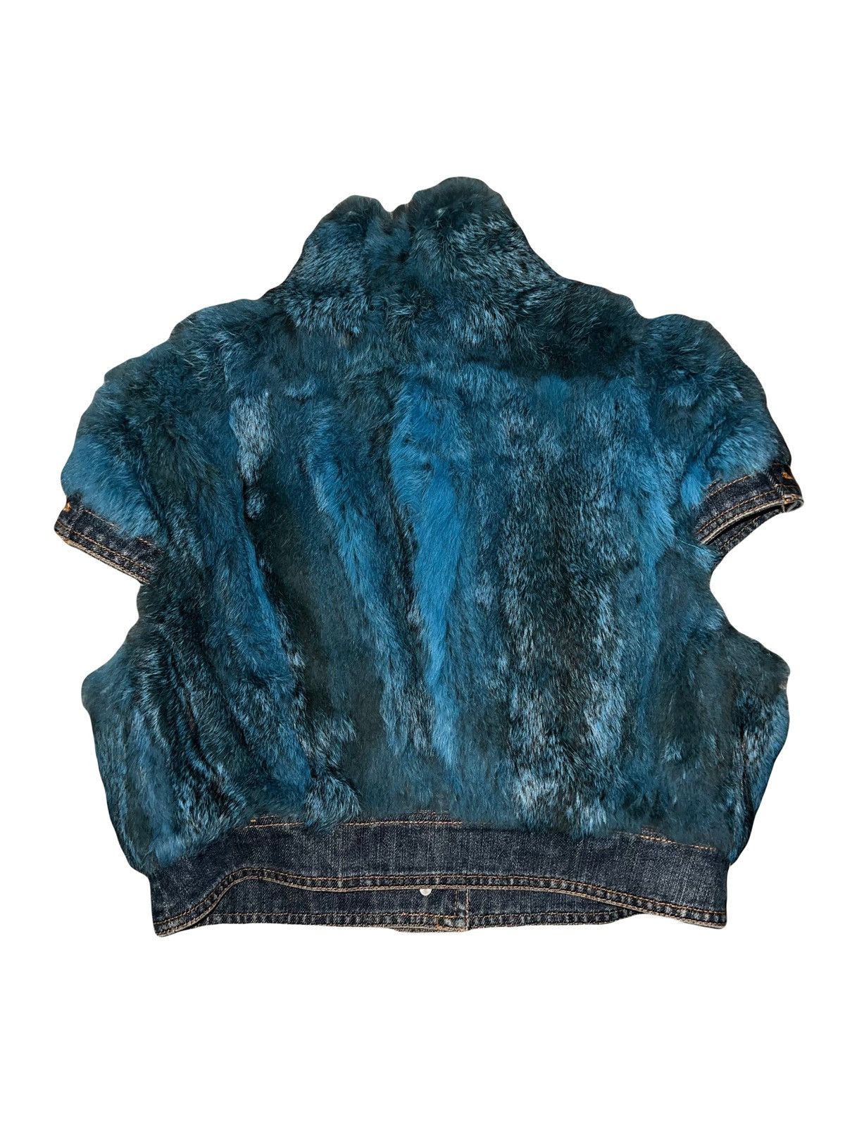 Japanese Brand Denim fur crop vest 💙🦋 Size S / US 4 / IT 40 - 4 Thumbnail