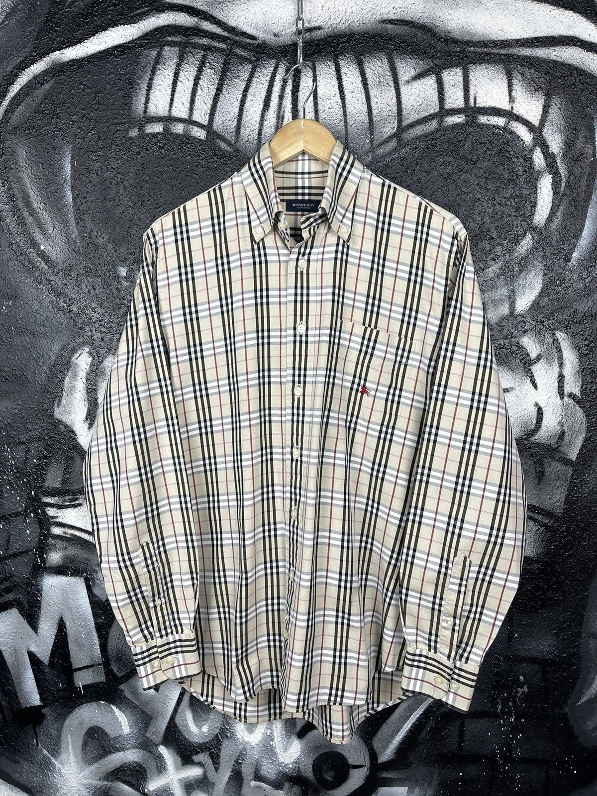 Burberry × Vintage Burberry London Nova Check Button Up Shirt Men’s Size US L / EU 52-54 / 3 - 3 Thumbnail
