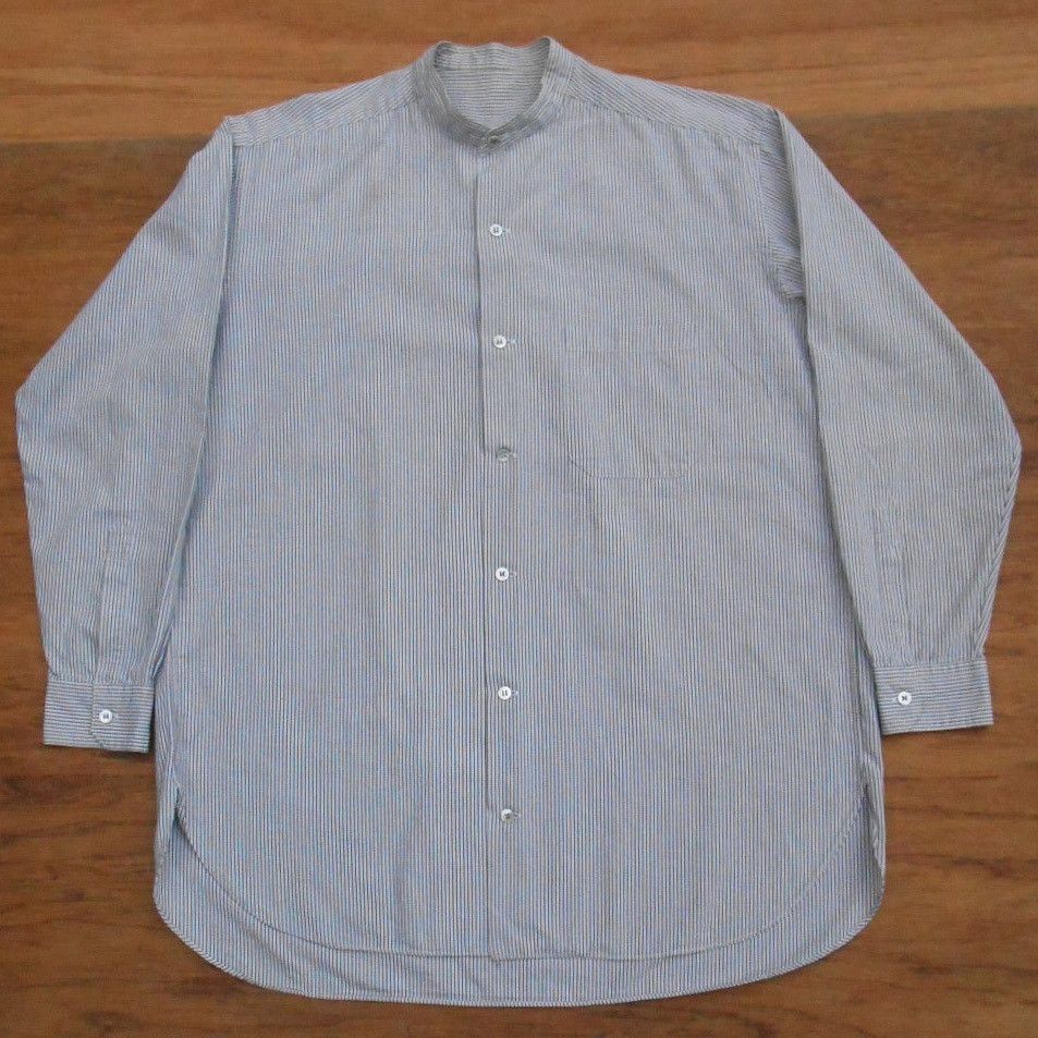Yohji Yamamoto Y's For Men Striped Stand Collar Shirt Size US L / EU 52-54 / 3 - 1 Thumbnail