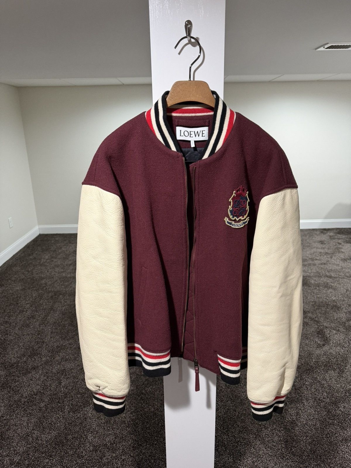 Loewe Loewe Floral Herbarium Embroider Leather/Wool Varsity Jacket Size US L / EU 52-54 / 3 - 3 Thumbnail