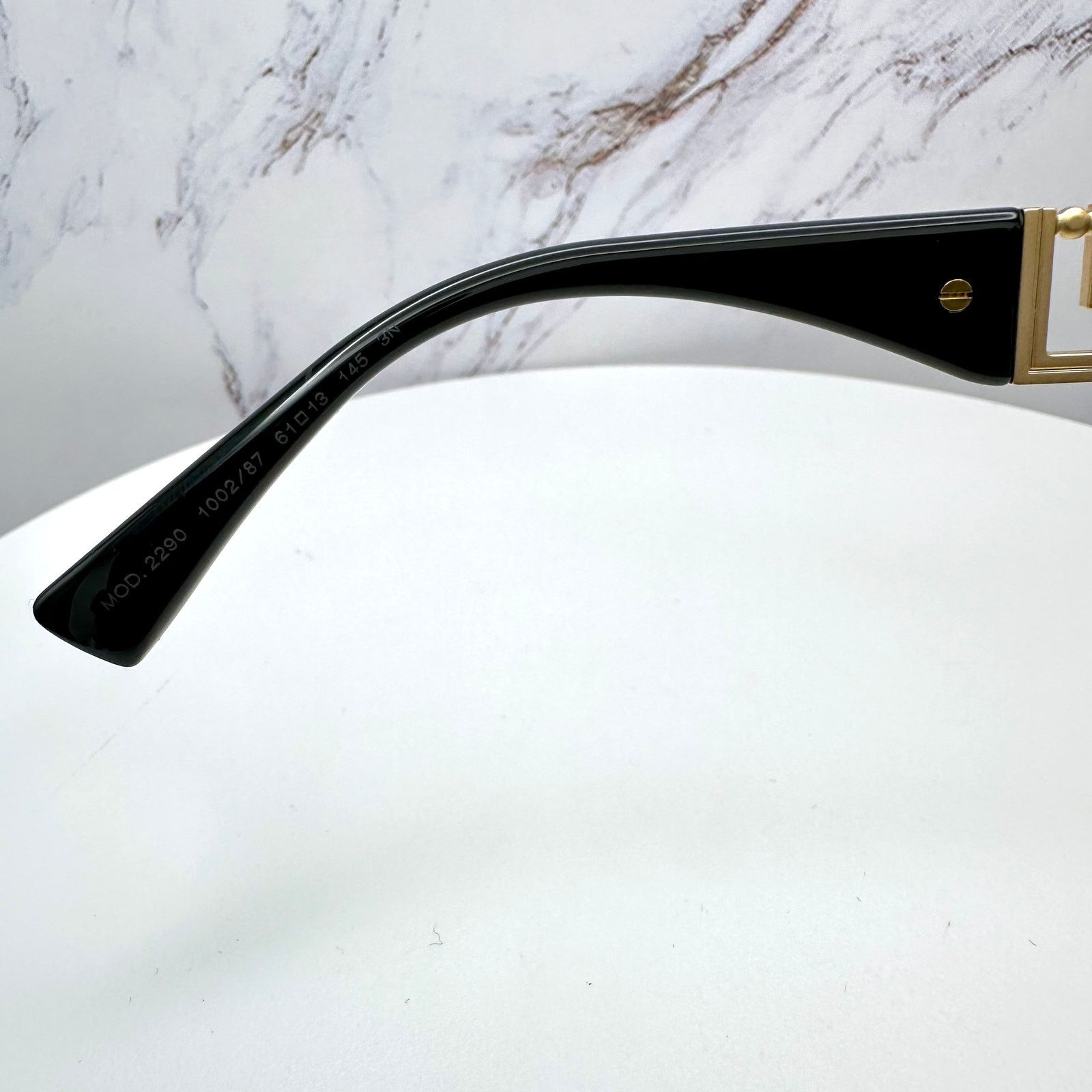 Versace New VERSACE Sunglasses Gold Metal Greca Logo Rectangle Size ONE SIZE - 6 Thumbnail