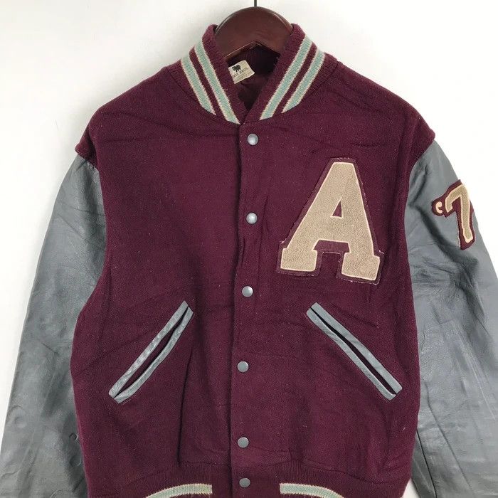 Vintage SY0150 VTG AMERICA KAYE BROS SLEEVE LEATHER VARSITY JACKET Size US M / EU 48-50 / 2 - 2 Thumbnail