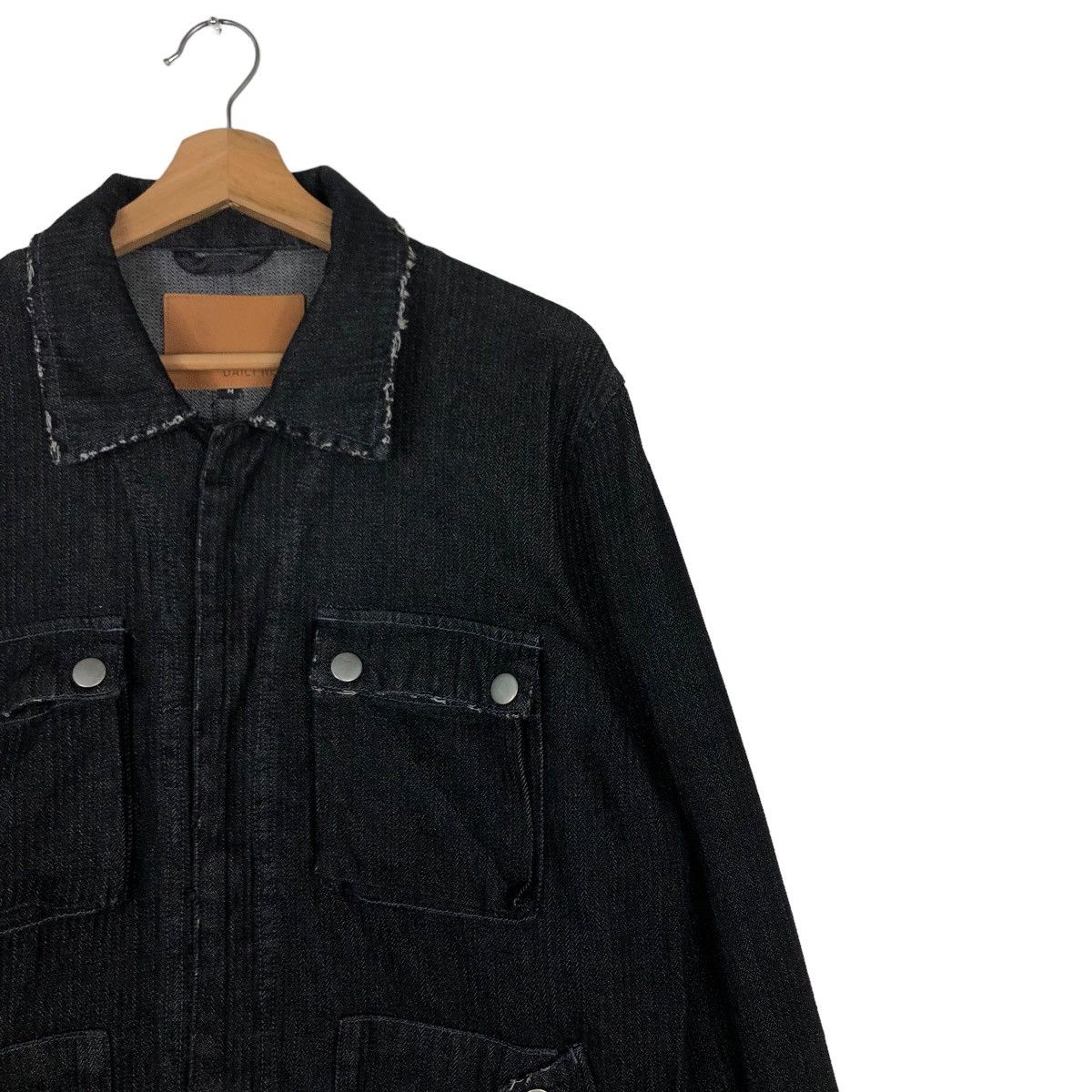 45rpm 🔥Vintage Biker Trucker Denim Jacket Daily News Japan Indigo Size US M / EU 48-50 / 2 - 6 Thumbnail