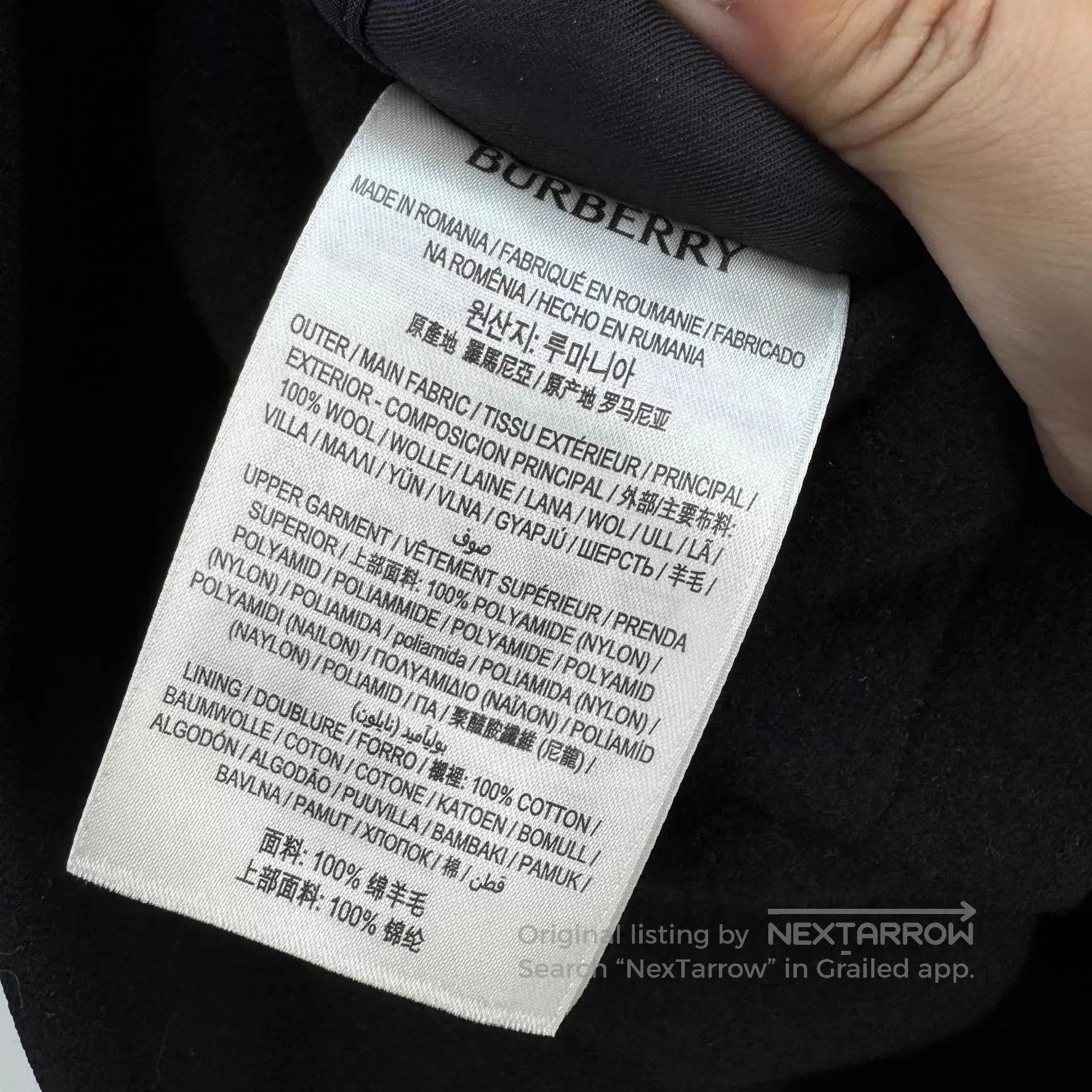 Burberry Black Heavy Coat with Embroidered Sleeve Design . Size US XS / EU 42 / 0 - 6 Thumbnail