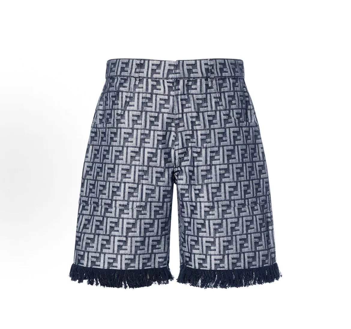 Fendi FENDI SS23 FF Print Mid-Rise Denim Shorts Size US 31 - 1 Thumbnail