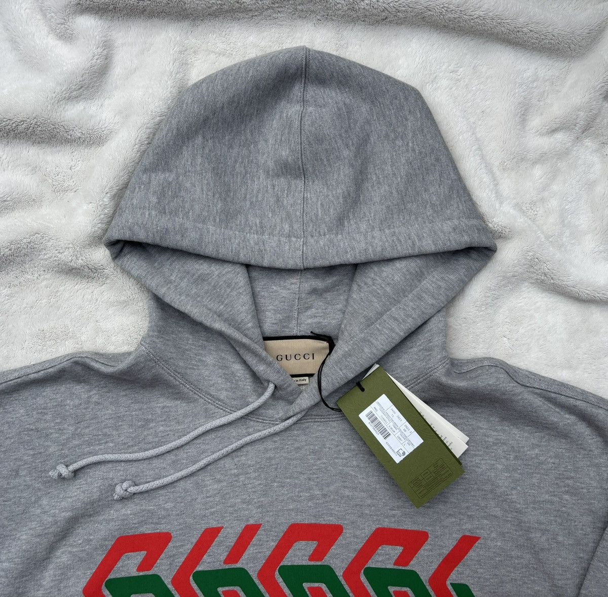 Gucci Gucci Grey Green/Red Chain Logo Hoodie Size US L / EU 52-54 / 3 - 2 Thumbnail
