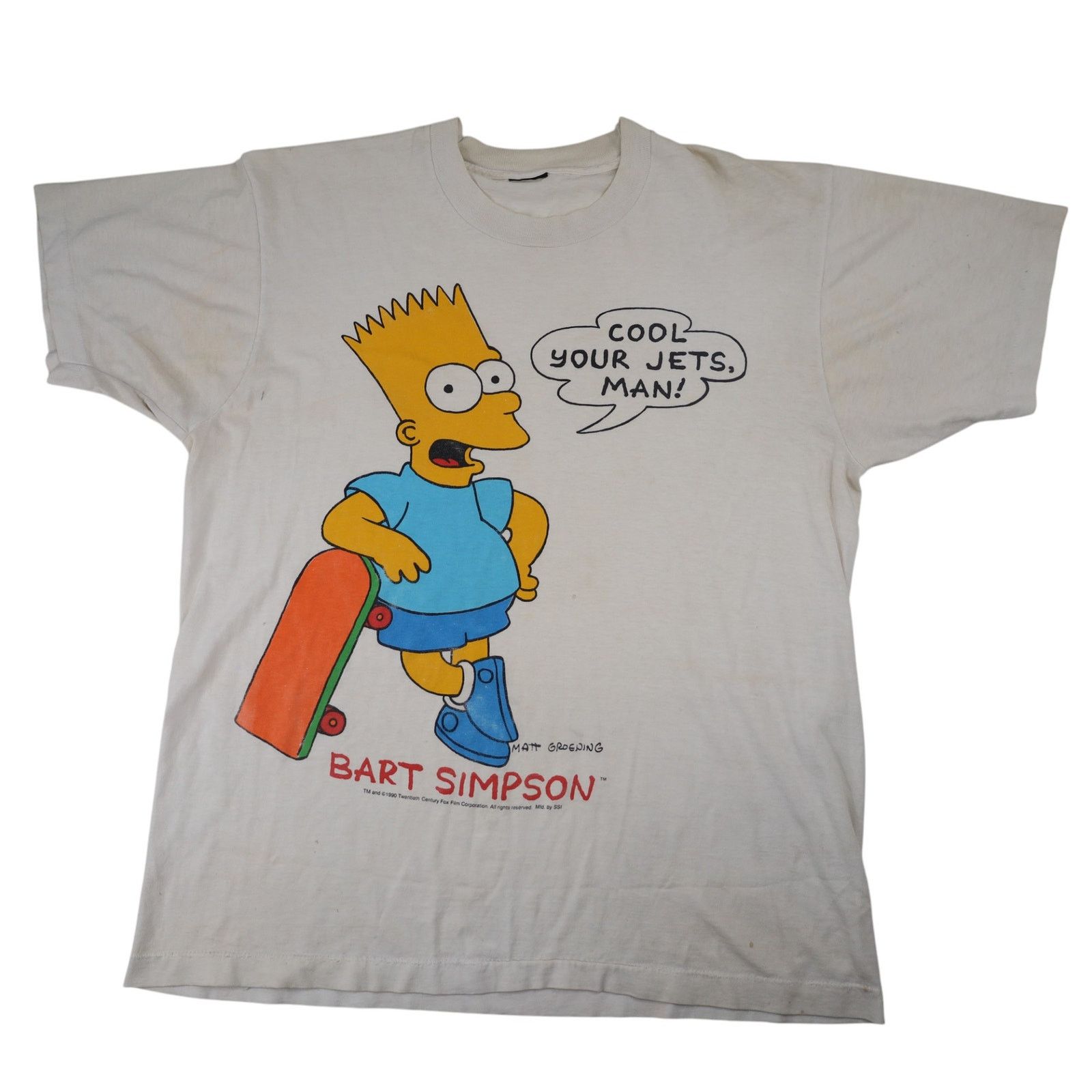 The Simpsons × Vintage VTG 1990 Bart Simpson "Cool Your Jets Man" Graphic T Shirt Size US L / EU 52-54 / 3 - 1 Thumbnail