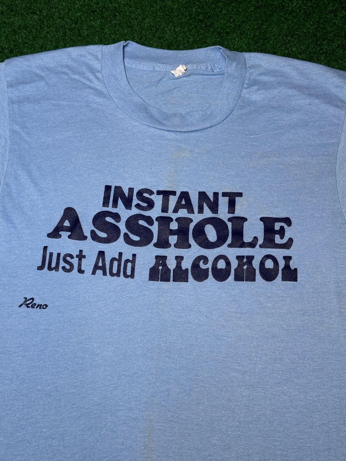 Vintage Vintage 70s 80s Instant A-Hole Add Alcohol Blue T Shirt Size US M / EU 48-50 / 2 - 2 Thumbnail